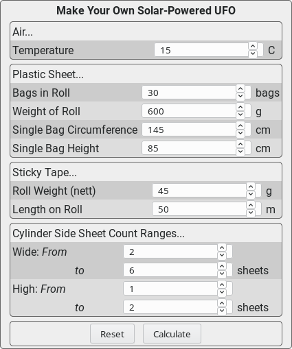 Screen shot of calculator to download